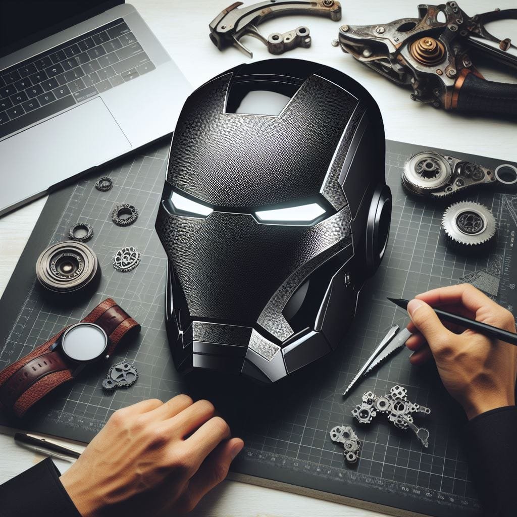 "Find the vitality of Iron Man's famous history with our featured image, which displays the sleek and powerful Mark V helmet. Engage yourself in the world of technology and adventure as we explore the evolution, design, and cultural significance of this iconic Marvel item."